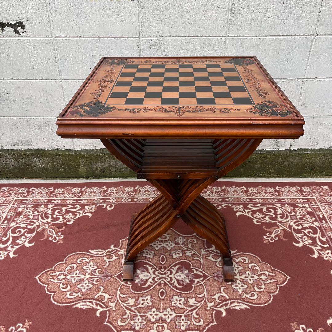 ビンテージ古家具◾️木製家具 天板2面 折りたたみ 木製テーブル ゲームボード