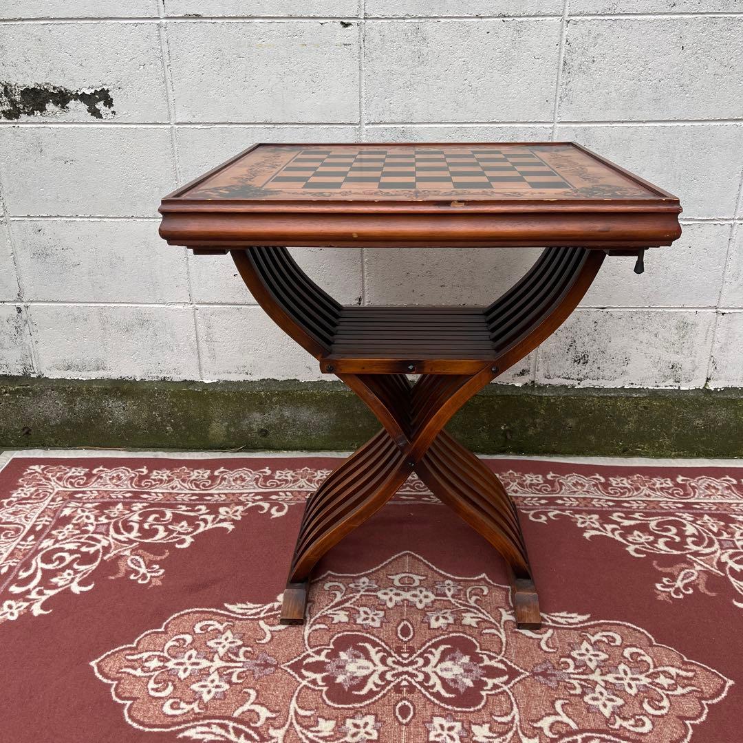 ビンテージ古家具◾️木製家具 天板2面 折りたたみ 木製テーブル ゲームボード