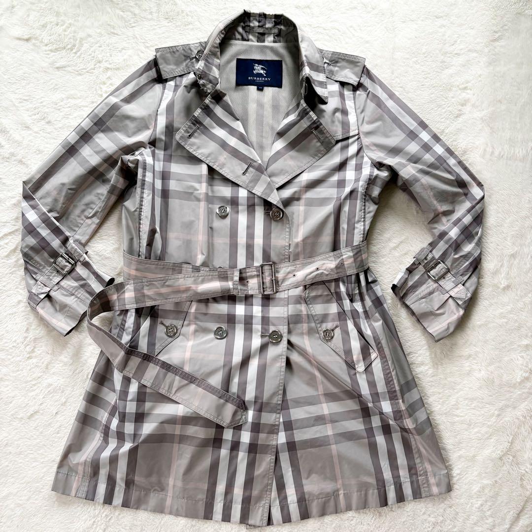 バーバリーロンドン　トレンチコート　ノバチェック　メガチェック　グレージュ　3L