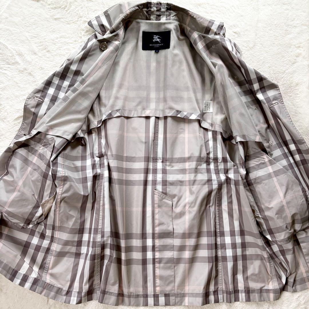 バーバリーロンドン　トレンチコート　ノバチェック　メガチェック　グレージュ　3L