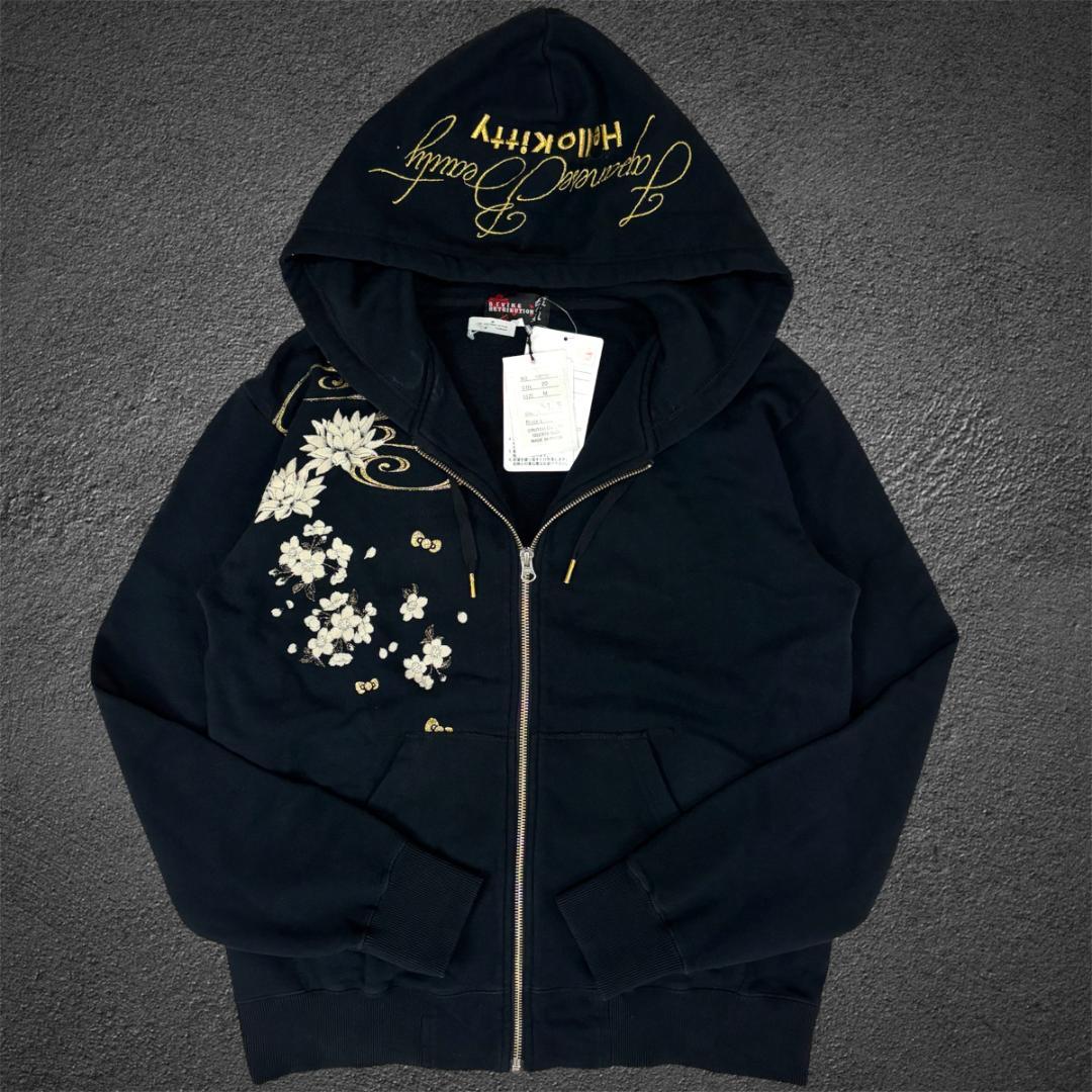 抜刀娘×ハローキティ 和柄 パーカー M 新品タグ付 希少デッドストック　花柄