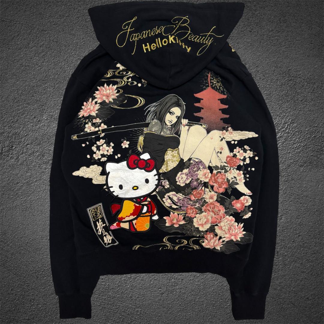 抜刀娘×ハローキティ 和柄 パーカー M 新品タグ付 希少デッドストック　花柄
