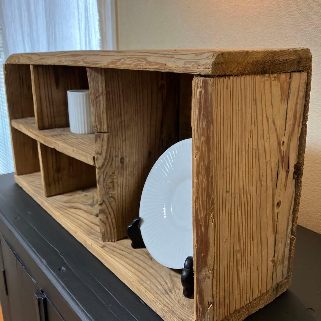 アンティーク　仕切り　棚　ディスプレイラック　パイン