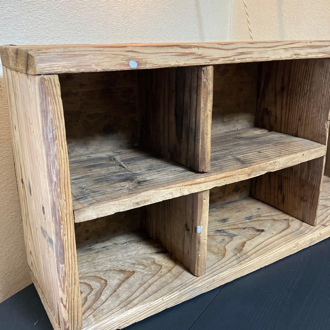 アンティーク　仕切り　棚　ディスプレイラック　パイン