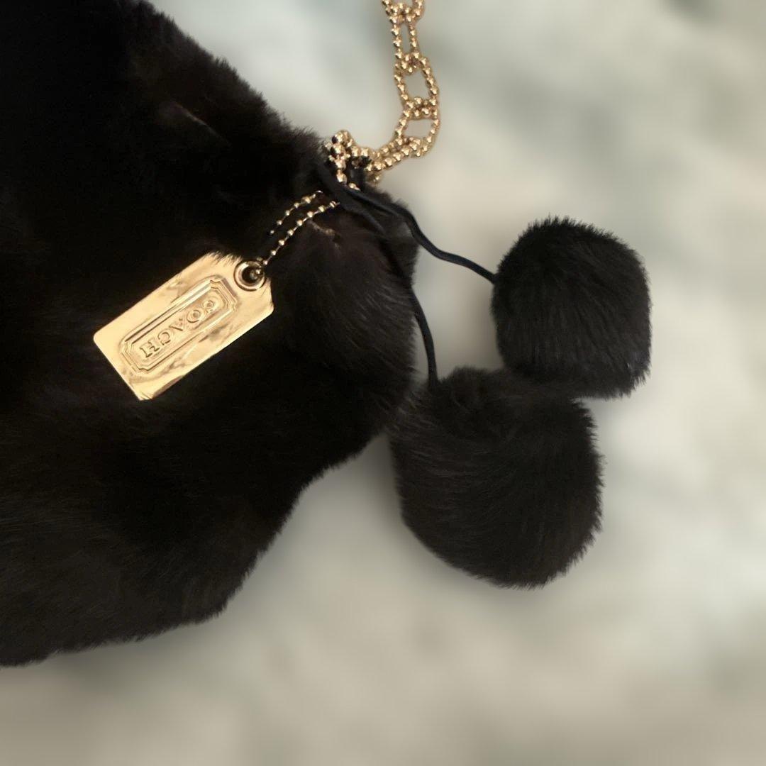 【美品】COACH ミンク　ファーミニバッグ