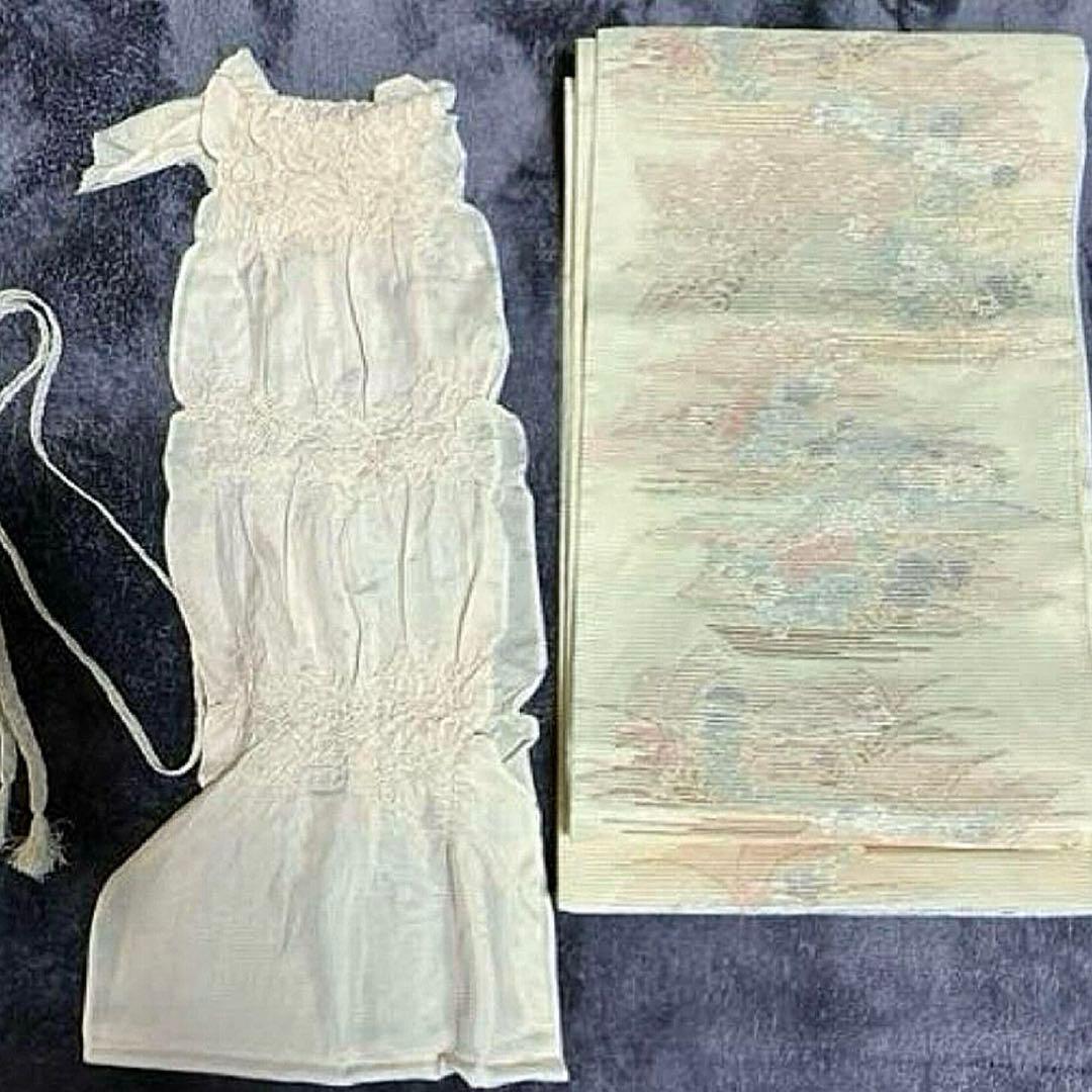 の*こ様 高級化繊　絽　友禅　訪問着　フルセット　4点　美品着物+夏正絹帯+裄丈