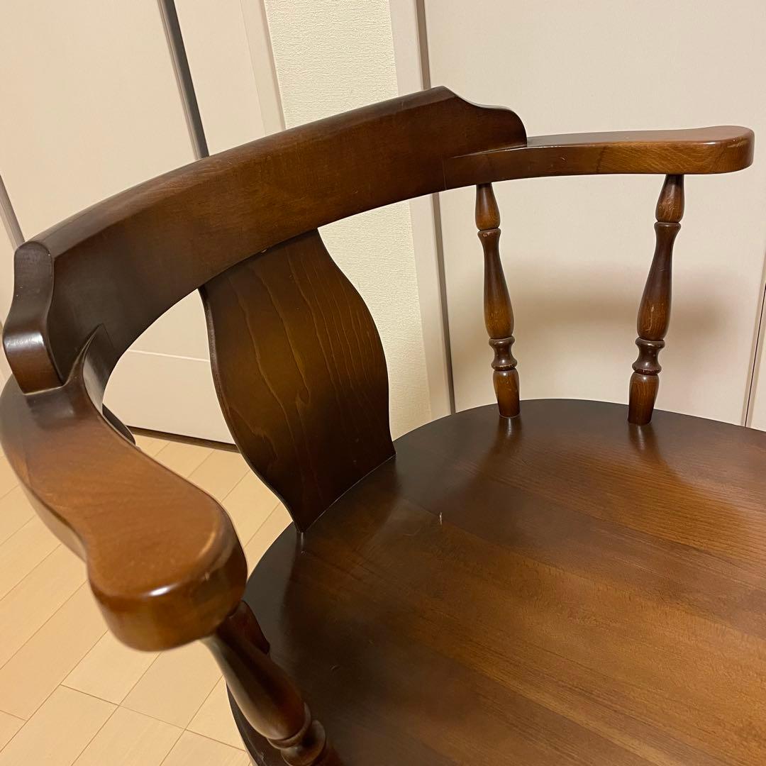 飛騨産業 キツツキマーク ダイニングチェア アームチェア ろくろ脚