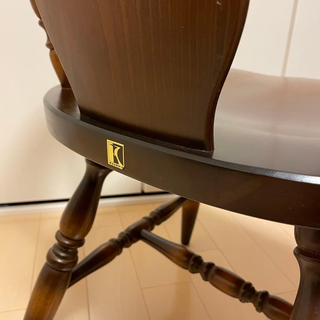 飛騨産業 キツツキマーク ダイニングチェア アームチェア ろくろ脚