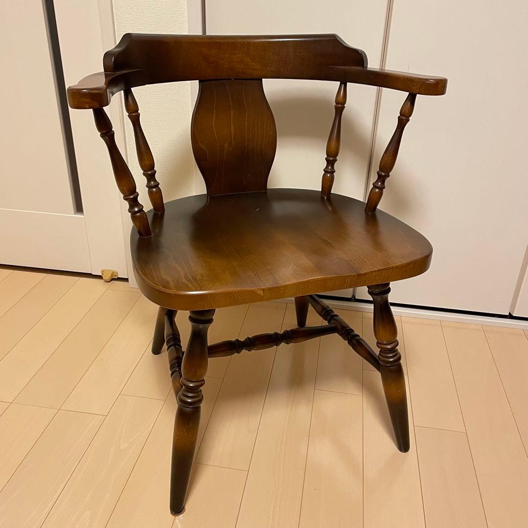 飛騨産業 キツツキマーク ダイニングチェア アームチェア ろくろ脚