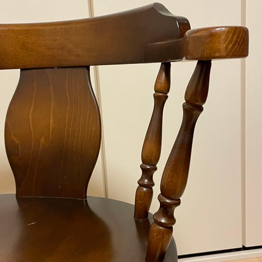 飛騨産業 キツツキマーク ダイニングチェア アームチェア ろくろ脚