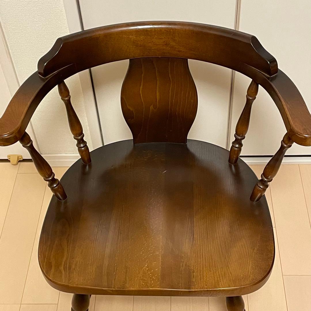 飛騨産業 キツツキマーク ダイニングチェア アームチェア ろくろ脚