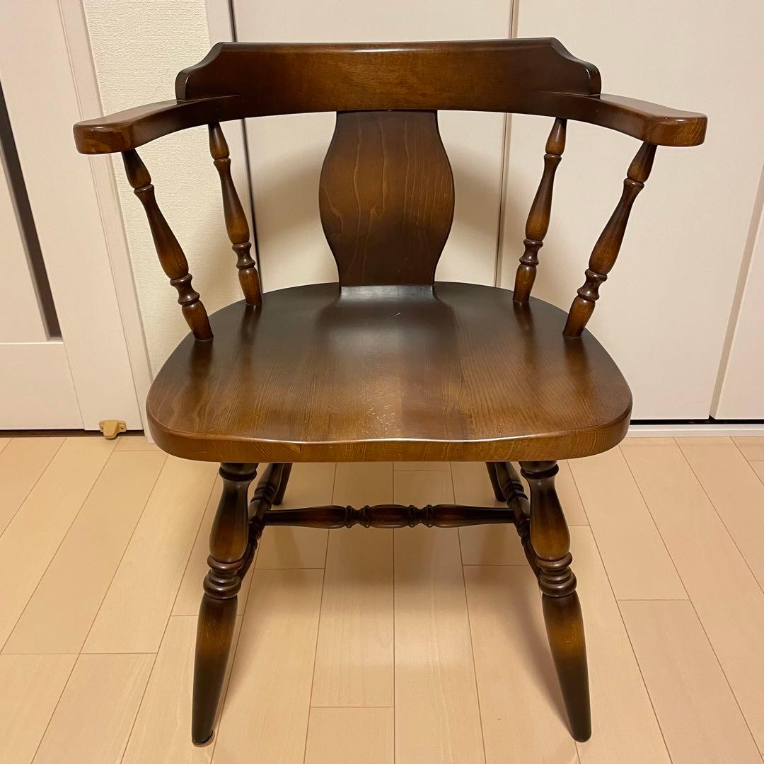 飛騨産業 キツツキマーク ダイニングチェア アームチェア ろくろ脚