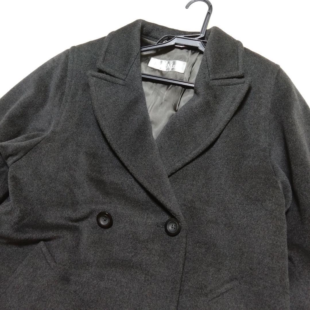 MaxMara 銀タグ チェスターコート ロング丈 ウール グレー 38