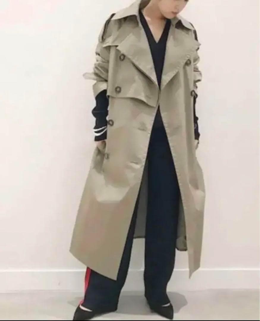 美品✨AP STUDIO　MINITZ　トレンチコート　オーバーサイズ　カーキ