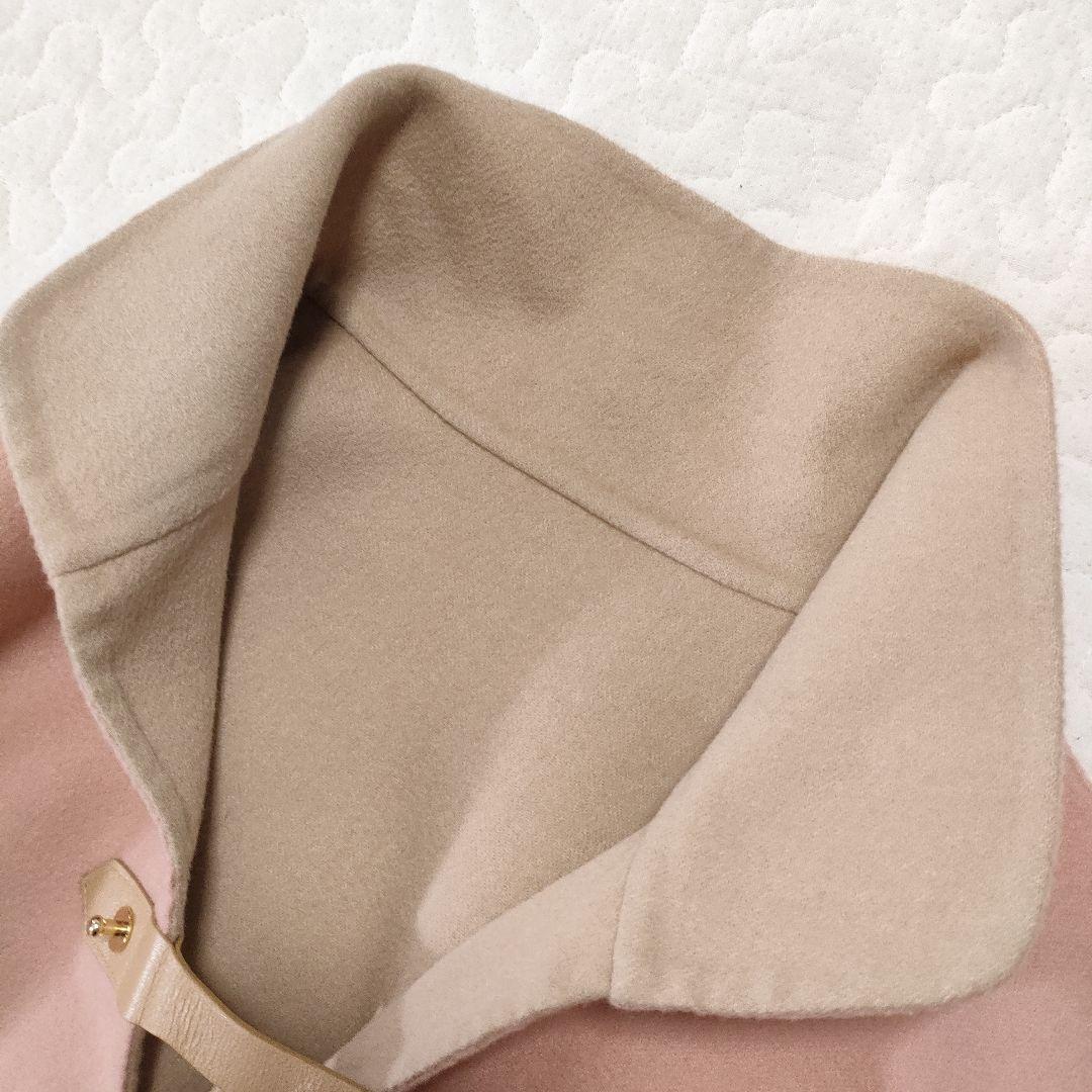 美品✨マッキントッシュ　カシミヤ混リバーシブルポンチョコート　ベージュ×ピンク