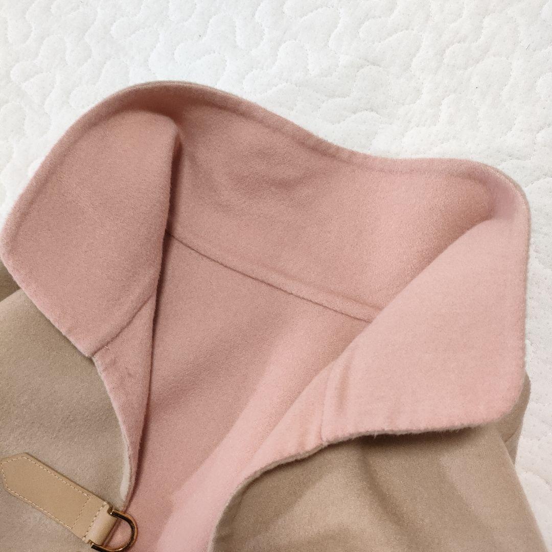 美品✨マッキントッシュ　カシミヤ混リバーシブルポンチョコート　ベージュ×ピンク