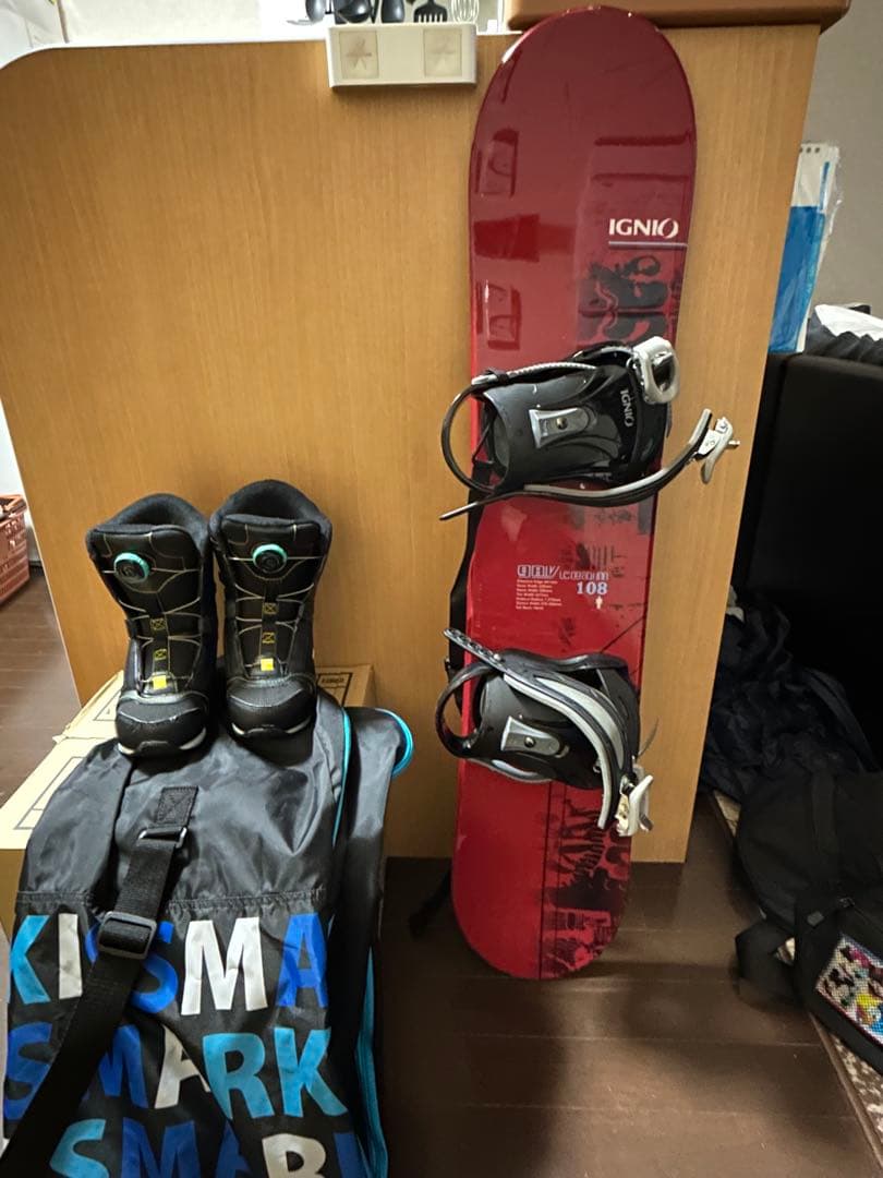 IGNIO 108cm スノーボード4点セット