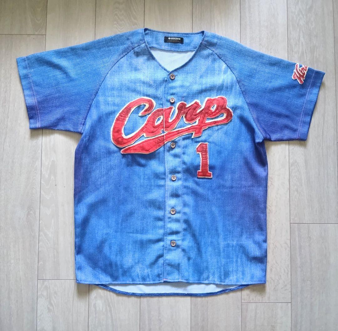【限定　完売】広島　東洋　カープ　前田智徳　デニム　ユニフォーム　デサント　L