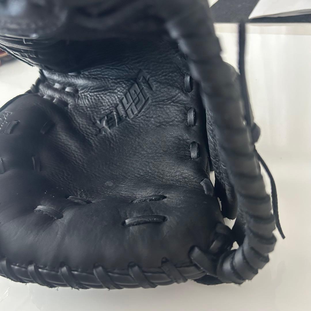 ZETT ブラック レザー 野球グローブ　軟式　ソフトボール　キャッチャーミット