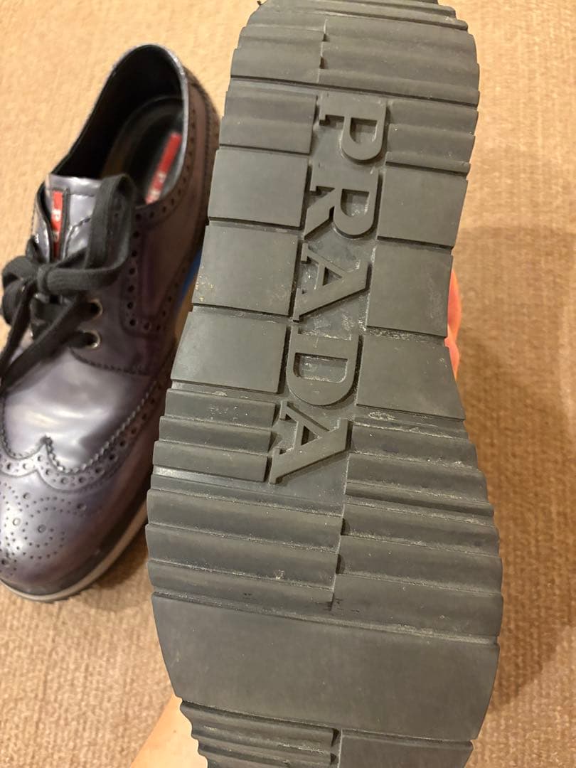 k*o様 ダークブルー レザー ウィングチップ シューズ