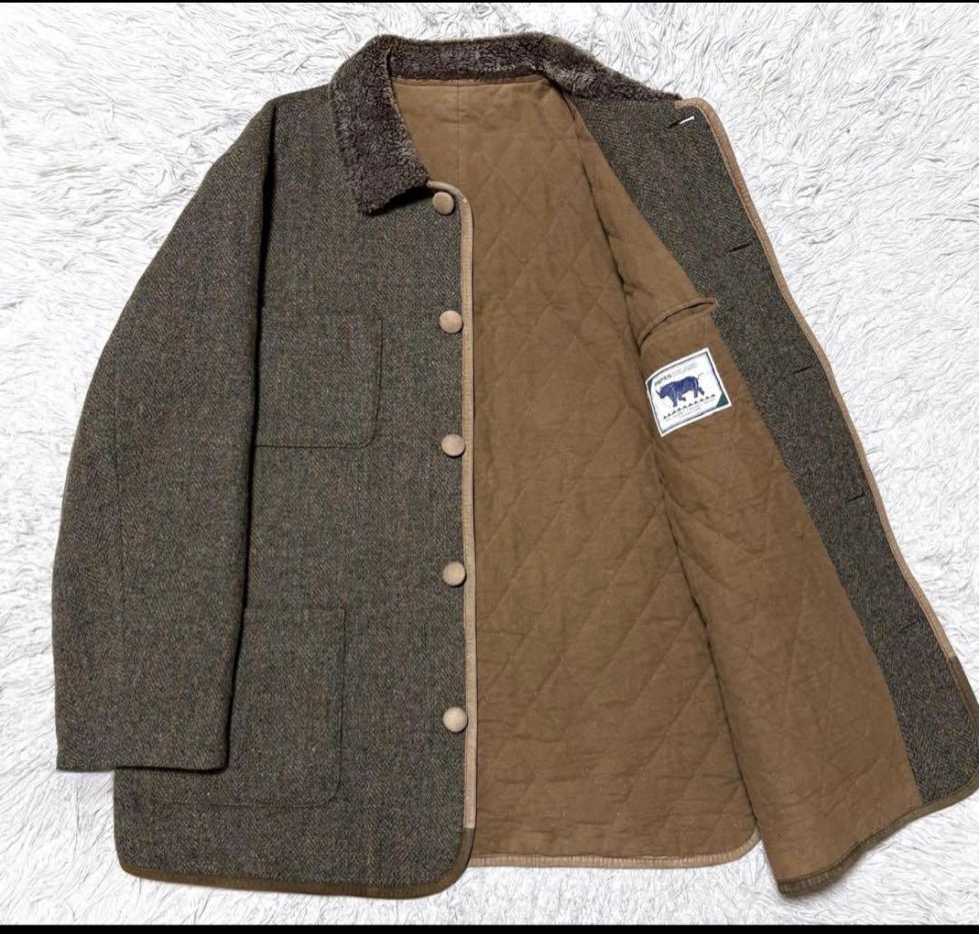 羊革ムートンジャケット　PAPAS 　カバーオール