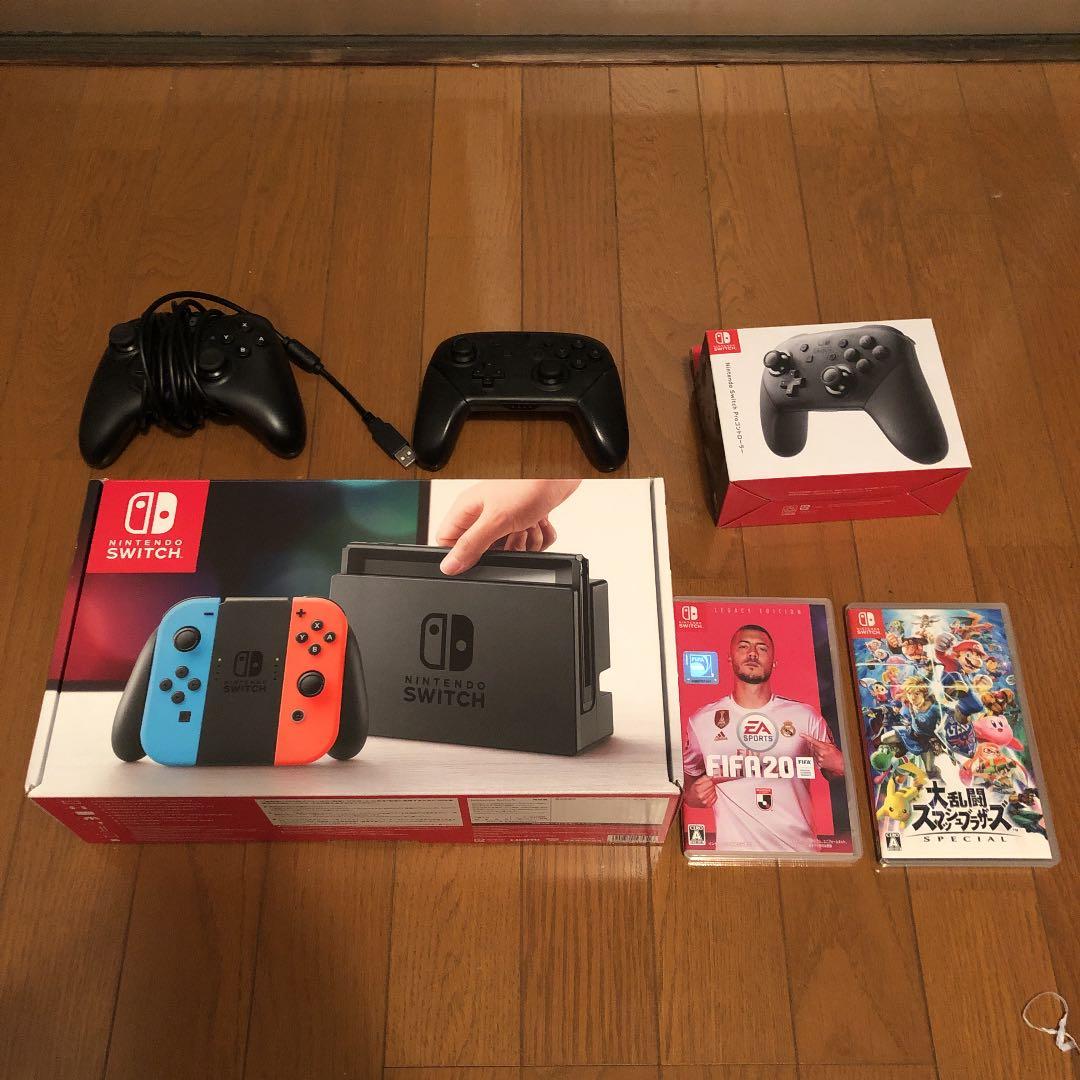 【即発送】Nintendo Switch 本体(ソフト2点+コントローラー2点)