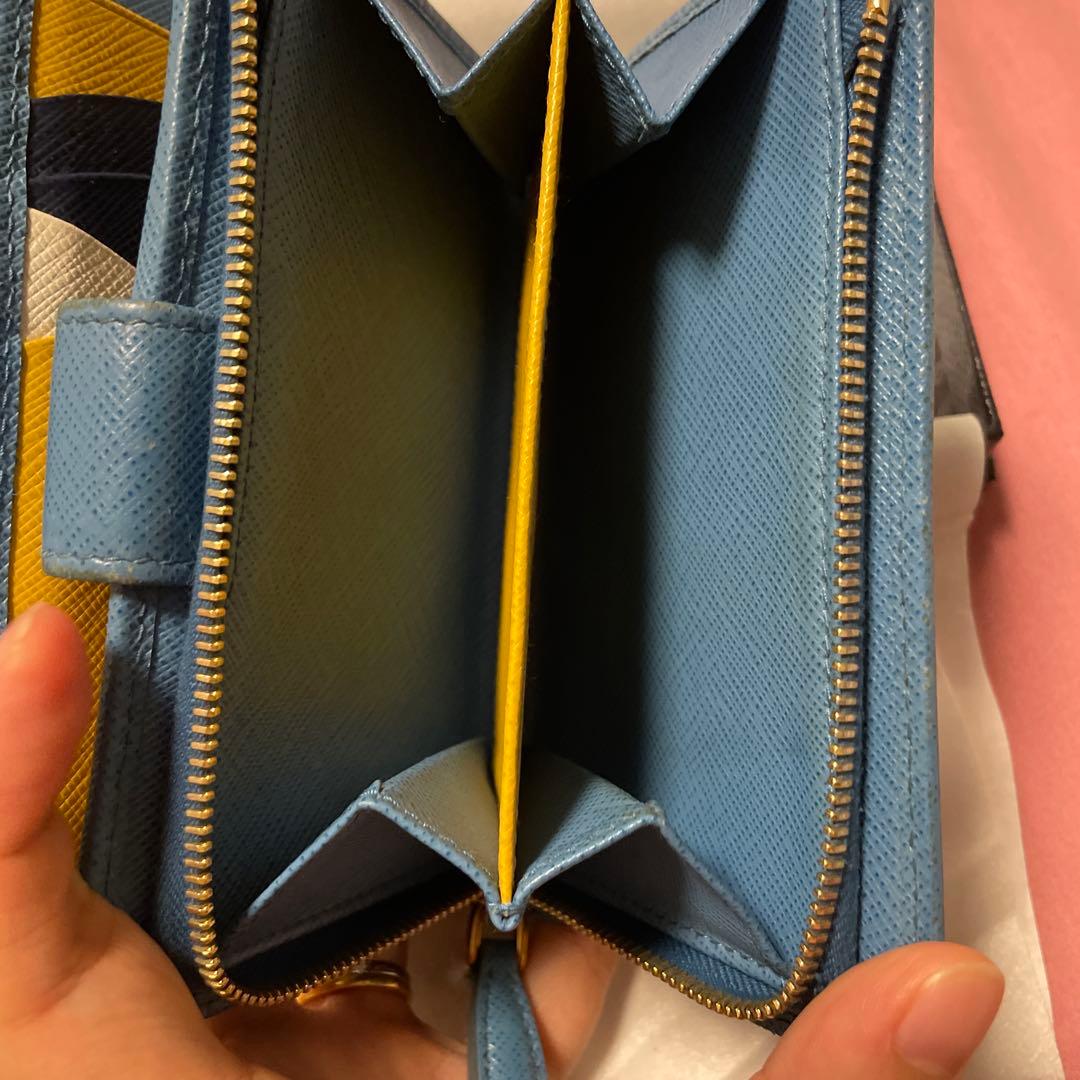 PRADA 二つ折り財布 ブルー