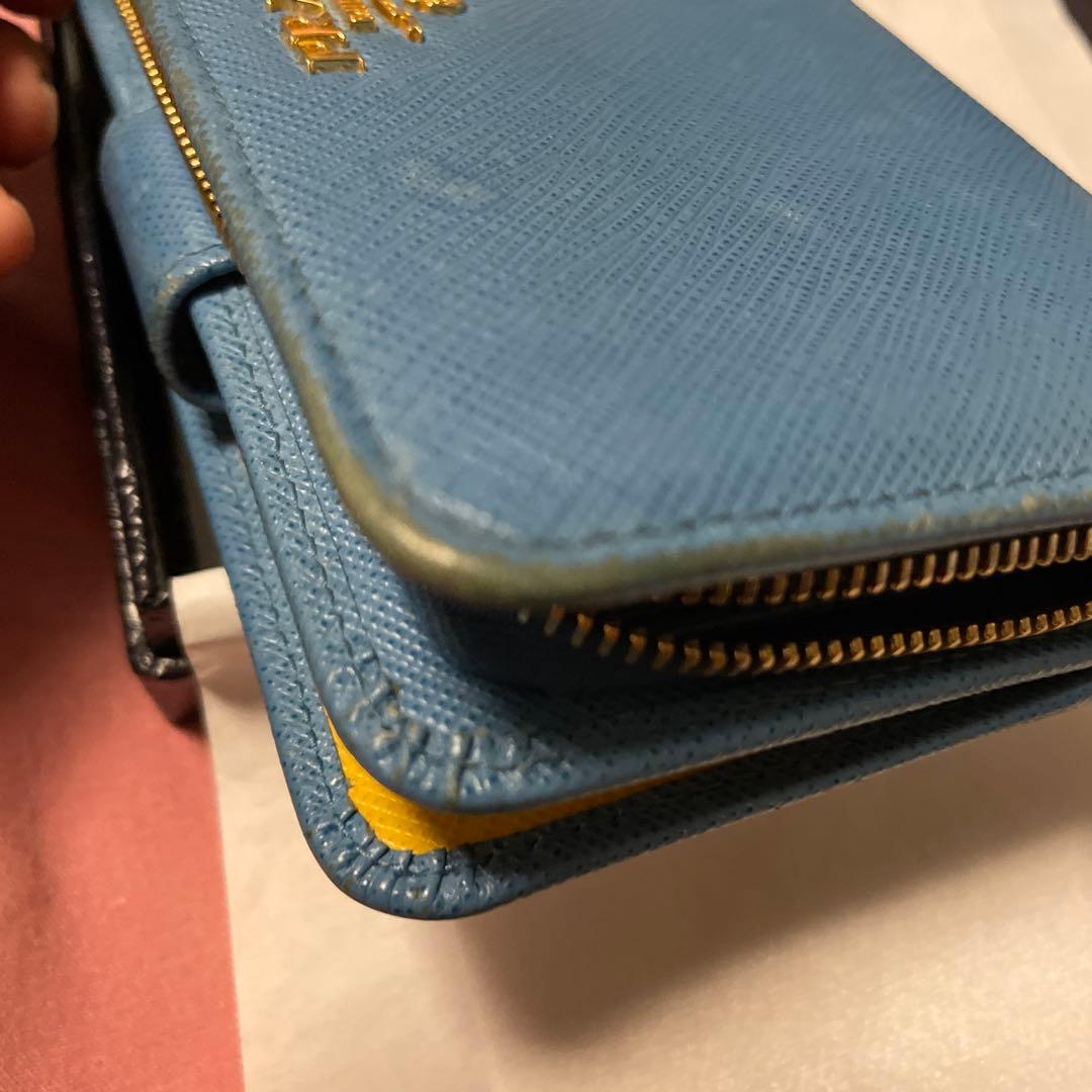 PRADA 二つ折り財布 ブルー