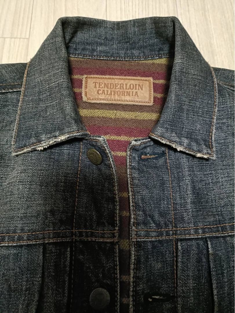 【M】初期TENDERLOIN デニム JK-T-2ND_裏ブランケット_黒