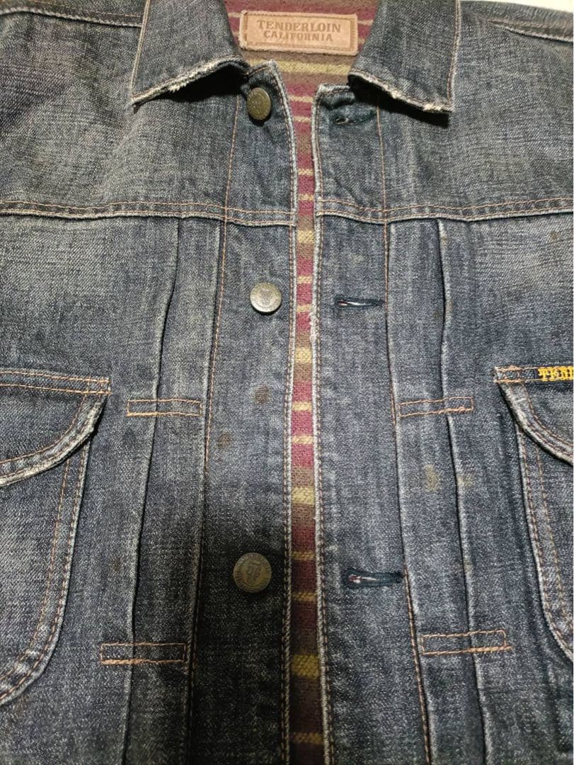 【M】初期TENDERLOIN デニム JK-T-2ND_裏ブランケット_黒