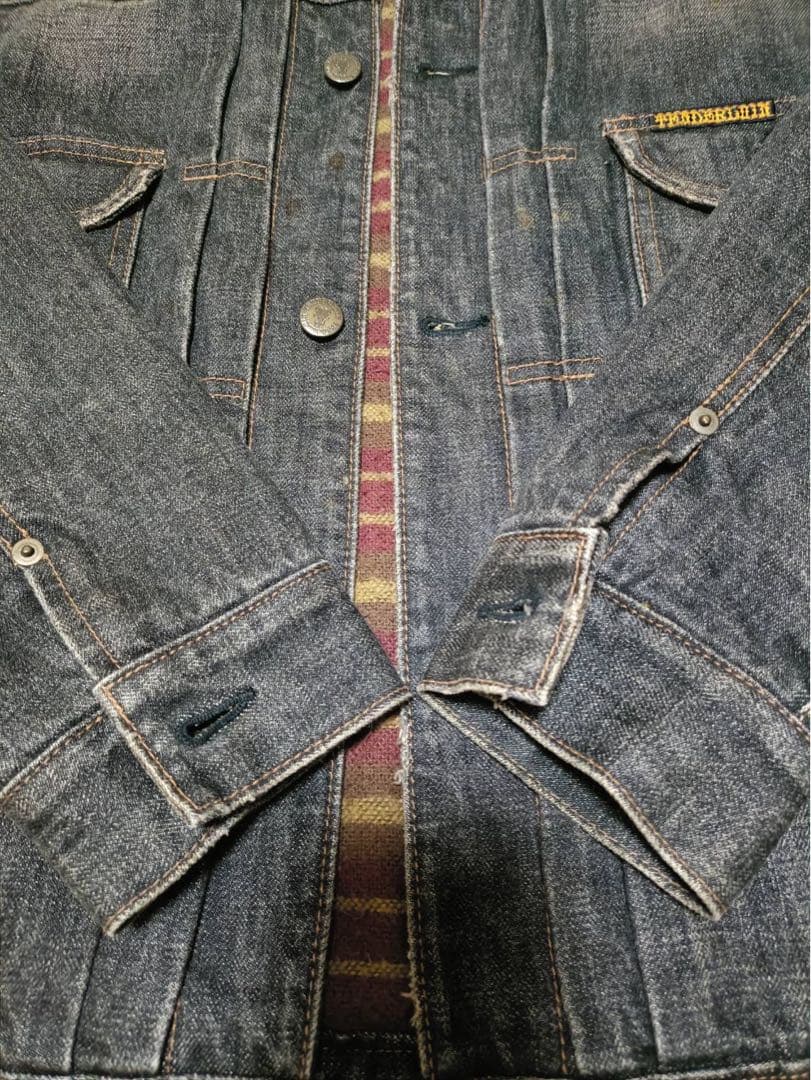 【M】初期TENDERLOIN デニム JK-T-2ND_裏ブランケット_黒