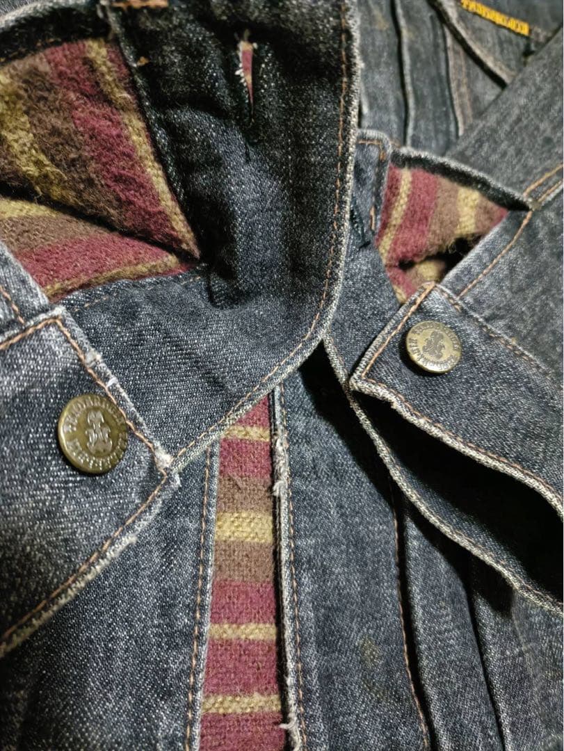 【M】初期TENDERLOIN デニム JK-T-2ND_裏ブランケット_黒
