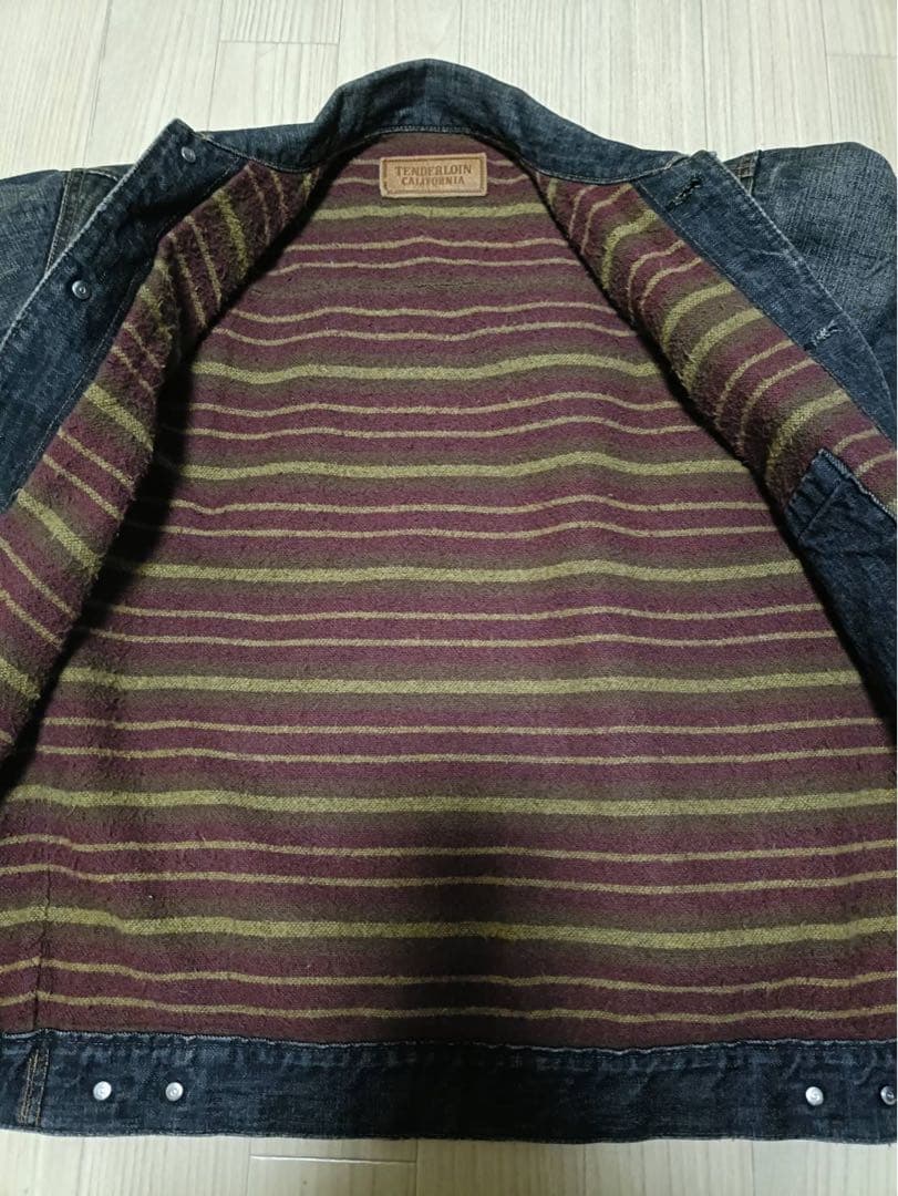 【M】初期TENDERLOIN デニム JK-T-2ND_裏ブランケット_黒