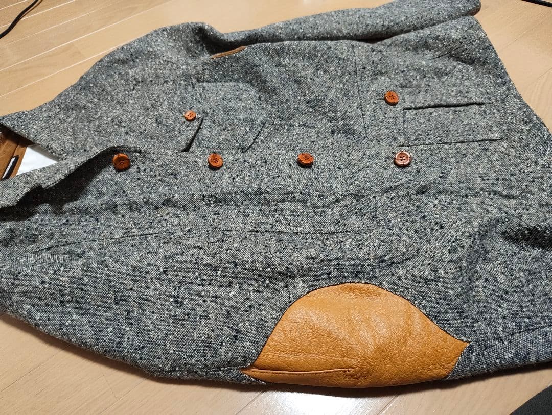 WHITE MOUNTAINEERING レザーパッチツイードジャケット