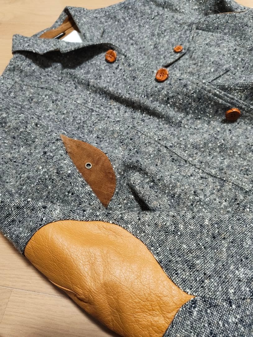 WHITE MOUNTAINEERING レザーパッチツイードジャケット