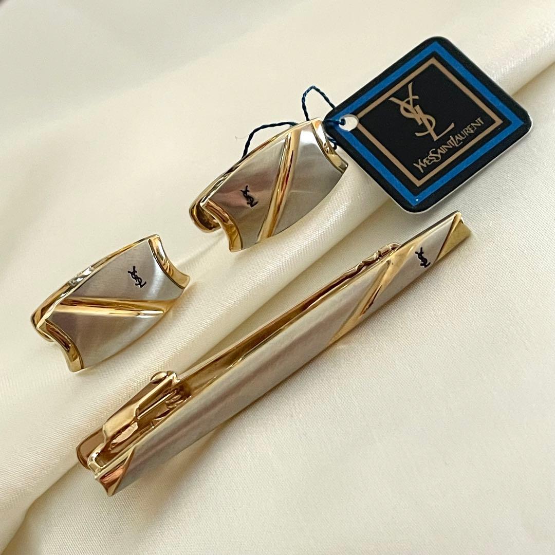 イヴサンローラン ネクタイピン カフス シルバー イブサンローラン YSL