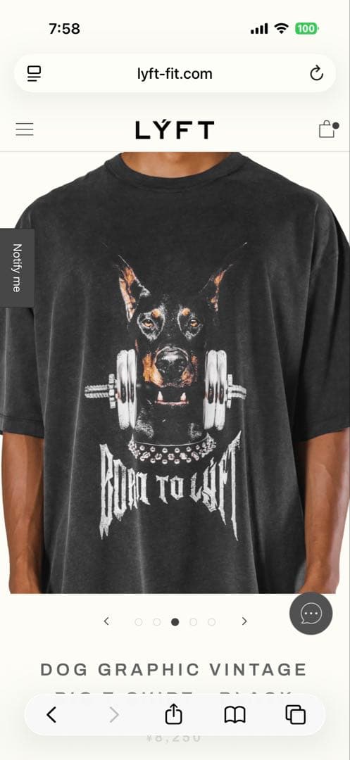 トップス LYFT DOG GRAPHIC VINTAGE BIG T-SHIRT