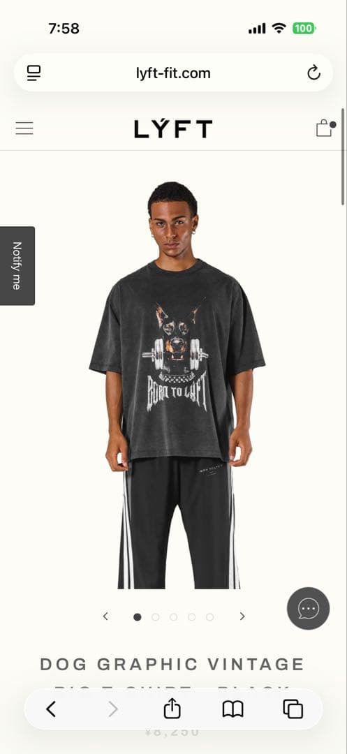 トップス LYFT DOG GRAPHIC VINTAGE BIG T-SHIRT