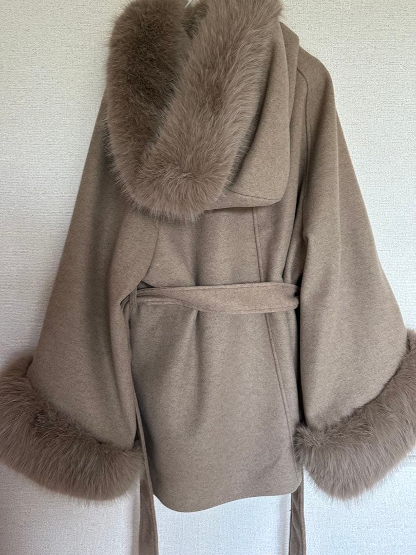 【Chico】チコ ファー付きフード襟マルチwayケープコート