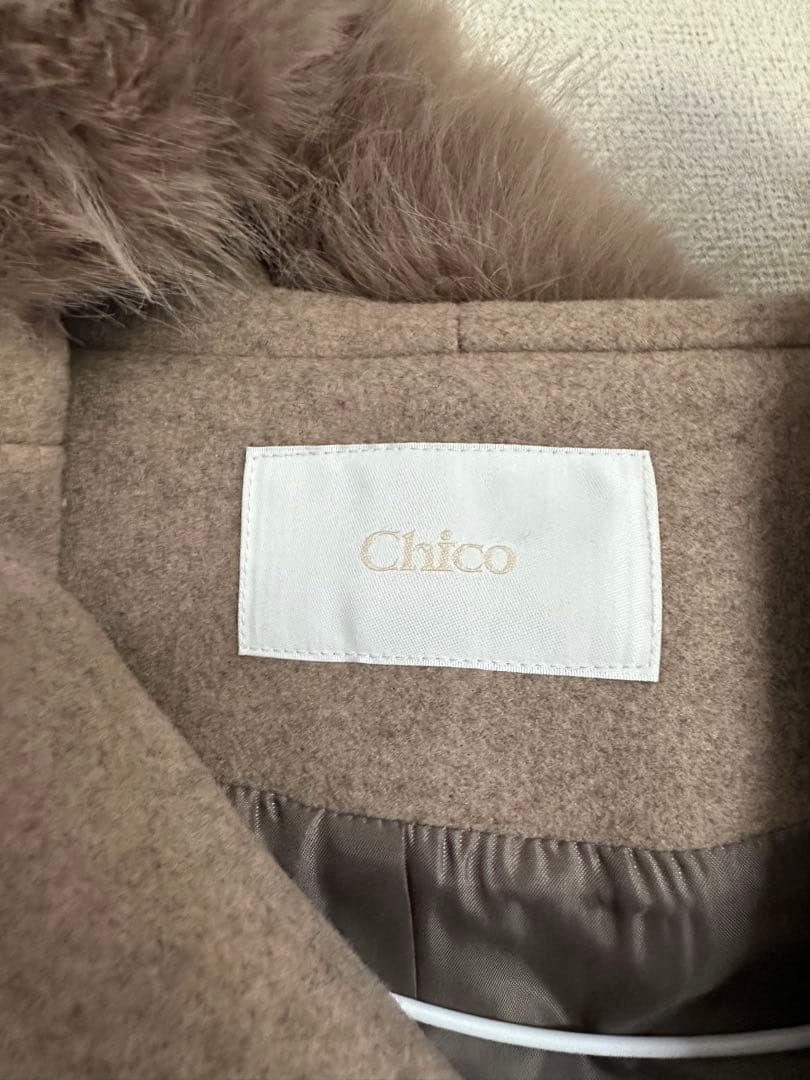 【Chico】チコ ファー付きフード襟マルチwayケープコート
