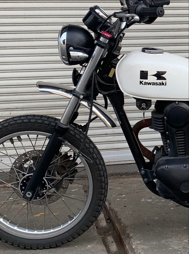 Kawasaki 250TR用 メーカー不明ステンレスアップショートフェンダー