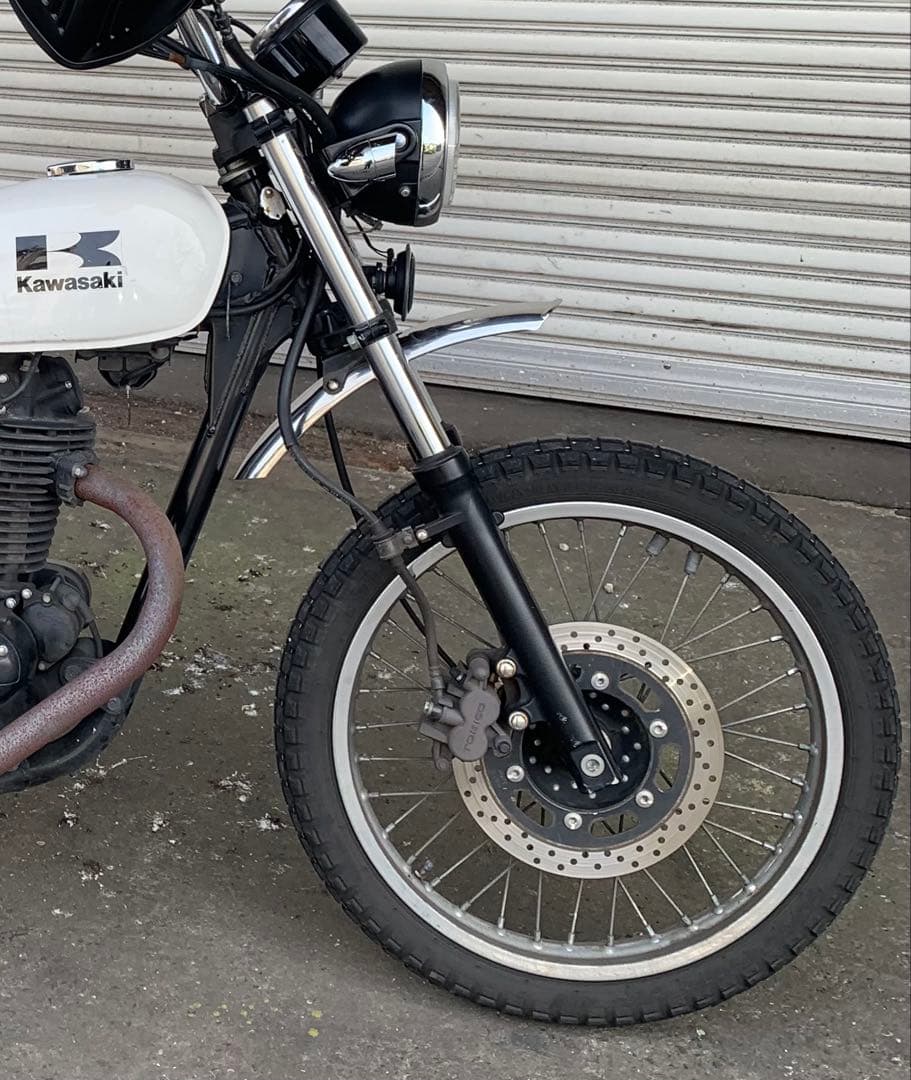 Kawasaki 250TR用 メーカー不明ステンレスアップショートフェンダー