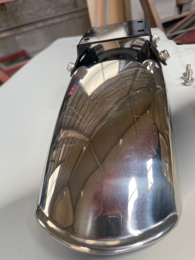 Kawasaki 250TR用 メーカー不明ステンレスアップショートフェンダー