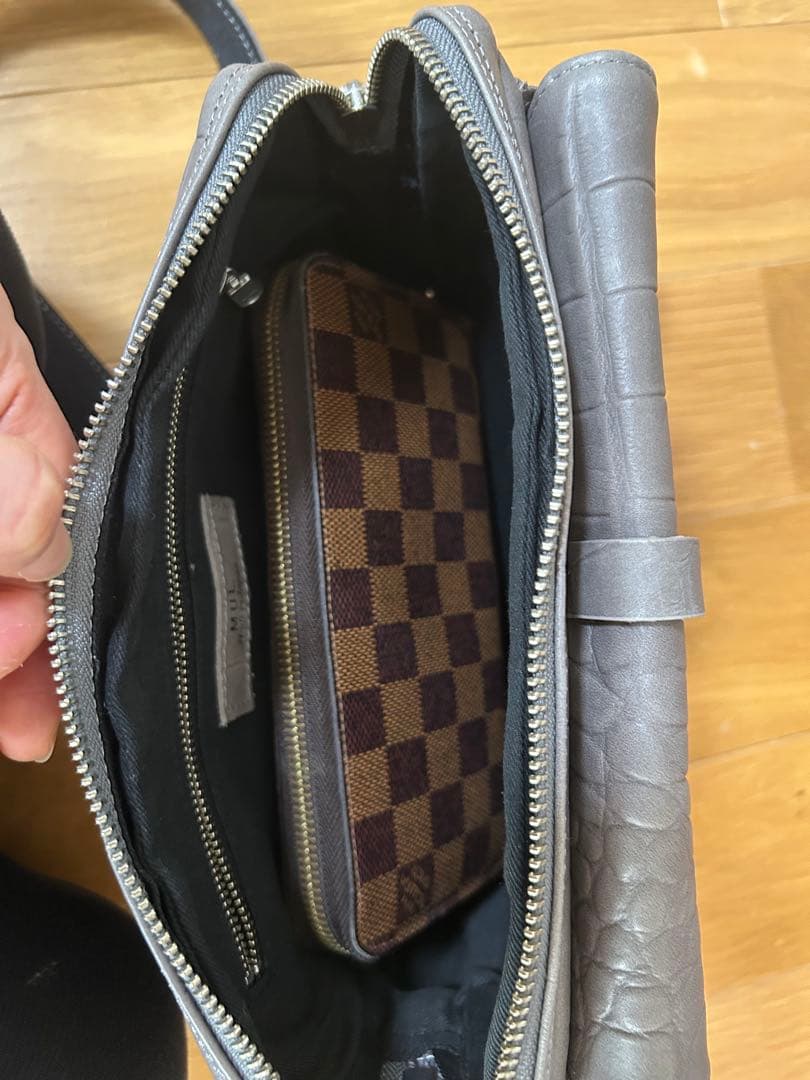 ⭐︎なお⭐︎M.U.L. エムユーエル　クロコダイル型押しショルダーバック