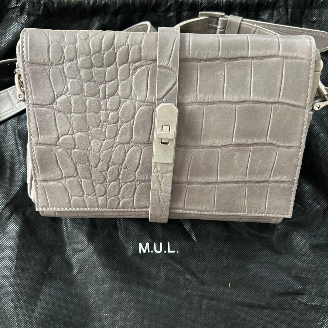 ⭐︎なお⭐︎M.U.L. エムユーエル　クロコダイル型押しショルダーバック