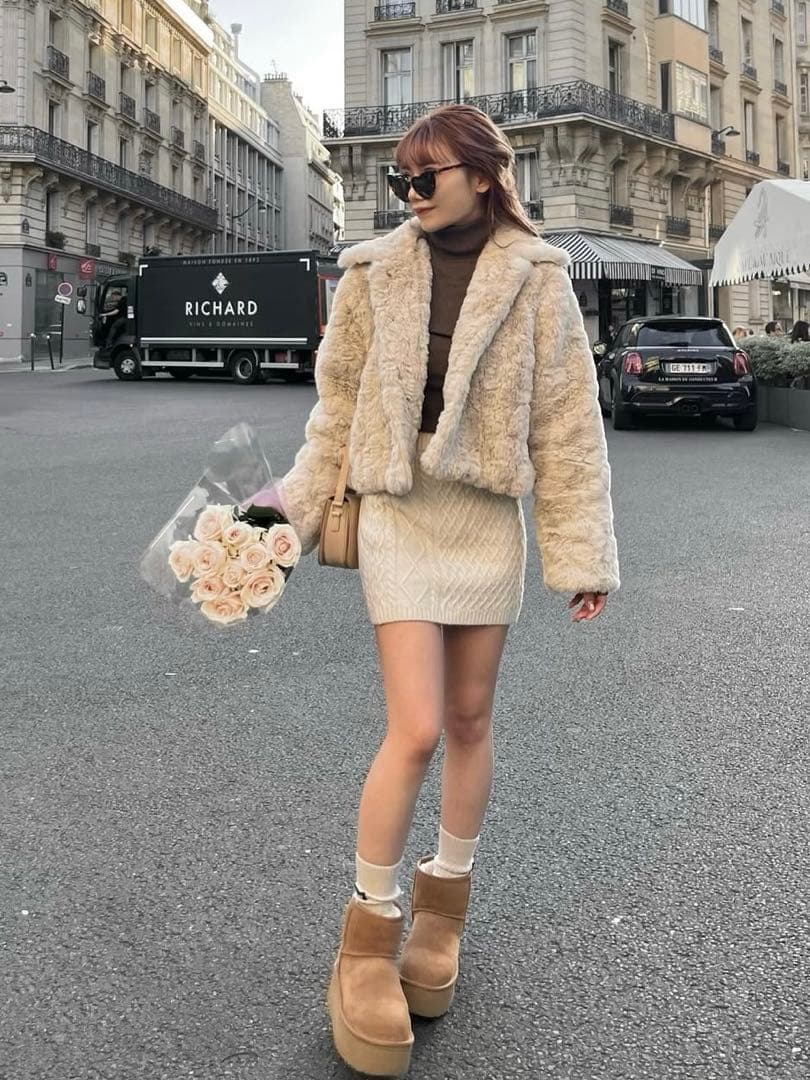 ゆ*か様 Treat Ürself ファーコート beige