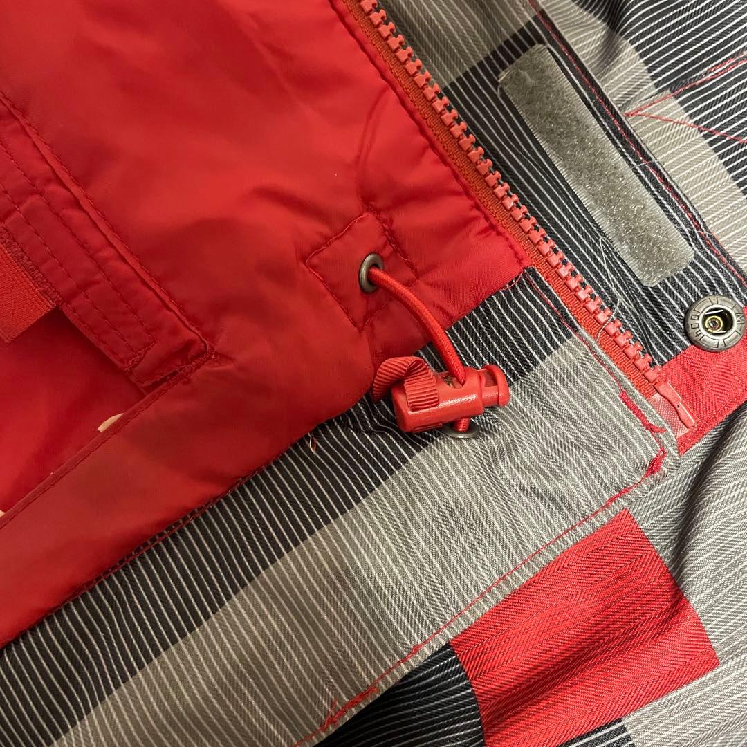 Burtonバートンスキーウェアスノーボードジャケットパーカー灰色グレー赤レッド