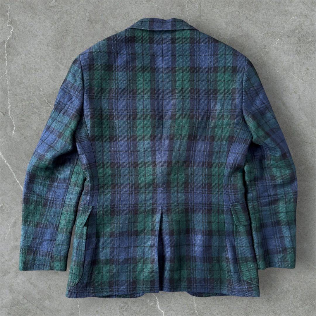 未使用に近い 現行 QR ラルフローレン ブラックウォッチ 麻 ジャケット