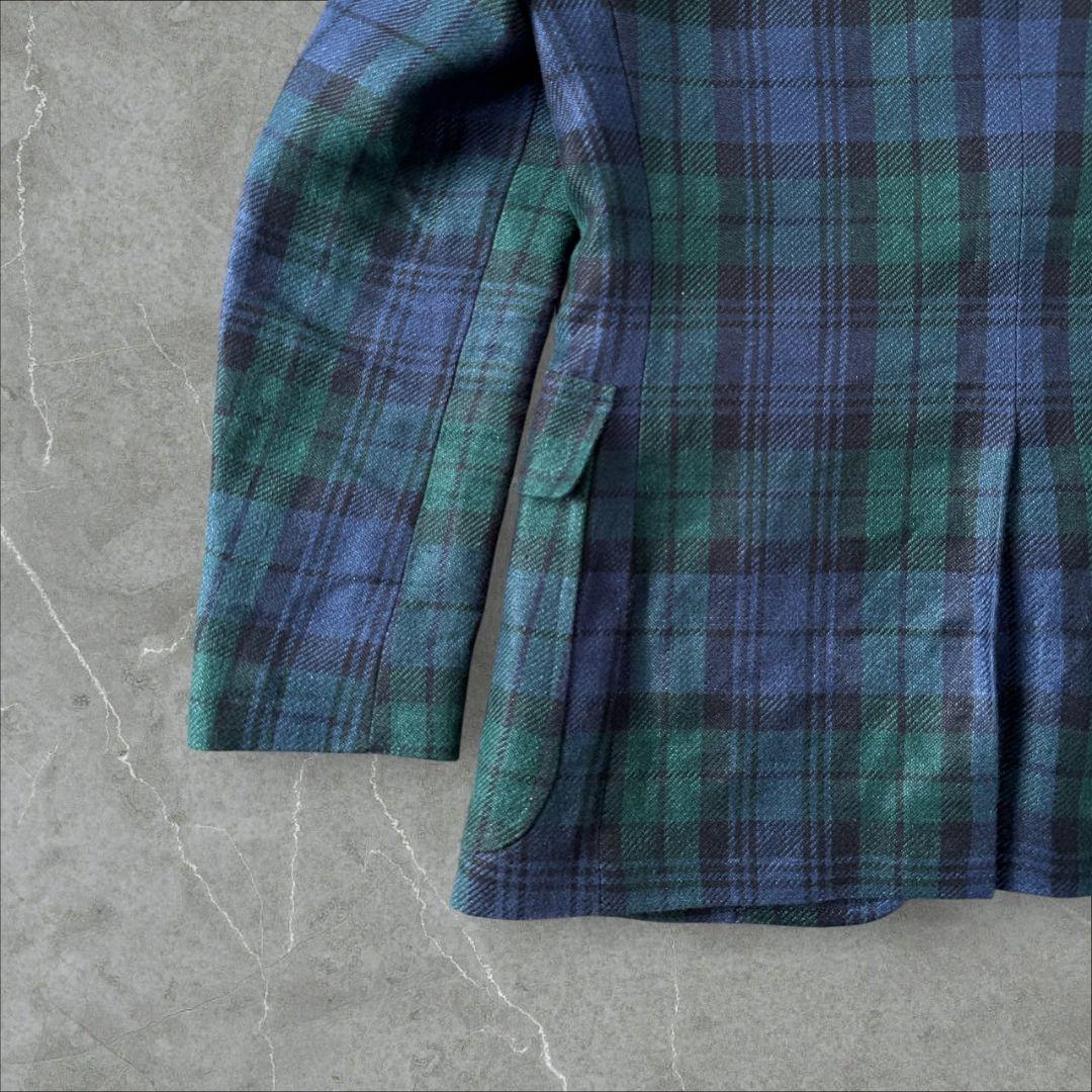 未使用に近い 現行 QR ラルフローレン ブラックウォッチ 麻 ジャケット