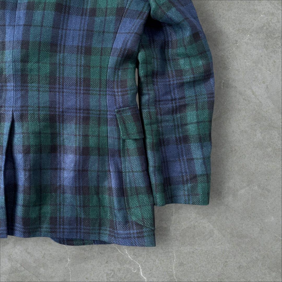 未使用に近い 現行 QR ラルフローレン ブラックウォッチ 麻 ジャケット